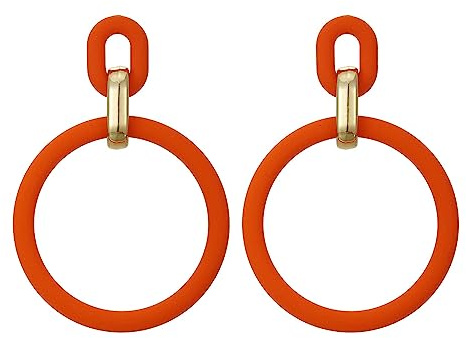 SIXDUTON Neon Ohrringe Damen Statement Ohrringe Große Bunt Creolen | Acryl Creolen Bunt 80er Jahre Accessoires Modisch 90er Ohrringe Modeschmuck Geschenk für Kostümzubehör Karneval Mottoparty