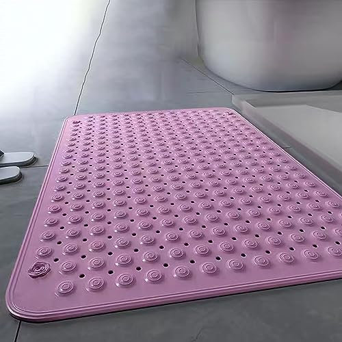 Sonderpie Rechteck Shower Mat,Rutschmatte Dusche,rutschfeste Badematte,Schimmelresistent Waschbar,Weich Und Bequem,Mit AbflusslöChern,SaugnäPfen,FüR Wanne Anti-Rutsch Maschinenwaschbar