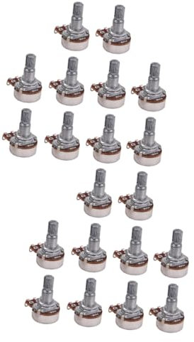 OSALADI 20stücke Ak Bass-potentiometer Langer Knurled Split Shaft Audio-taper Geringe Reibung Für Gitarren Und Bässe Ohm Hochwertiger Ersatz Für Steuerknöpfe
