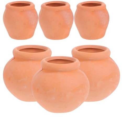 SUPVOX Mini Pots en Terre Cuite pour Succulentes Lot De 6 Mini Jardinières Rondes 1.38 Pouces Parfait pour Bouturage Et Jardinage D'Intérieur