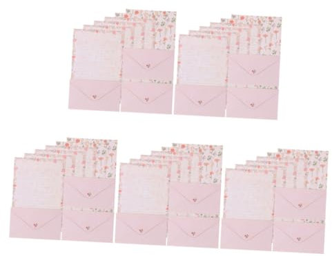 KICHOUSE 5 Sätze Blumen-Briefpapier-Set Briefversorgung Fotoumschlag briefpapier personalisiert personalisiertes briefpapier Umschläge stationäre Versorgung leeres Briefpapier die Blumen a5