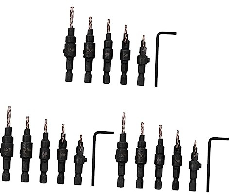 jojofuny 15piezas Brocas Avellanadoras De Rápido Para Configuración De Color Blanco