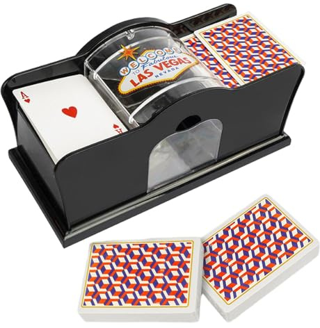 Whrcy Mischmaschine Karten– Kartenmischmaschine Mit Kurbel,Handbuch Zum Kartenmischgerät | Einfacher Kartenmischer Mit Handkurbelsystem Für Heimkartenspiele, Reisen, Poker, Blackjack, Rommé