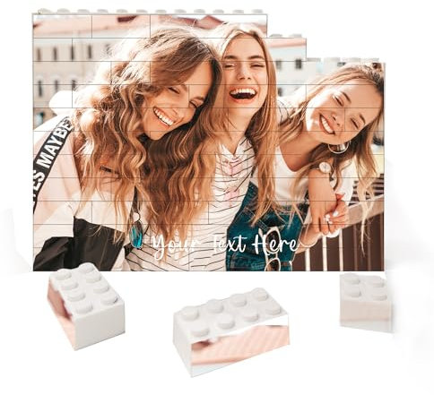 Personalised Puzzle Building Block Puzzles Picture Block Jigsaw Puzzle Personalised Photo Gifts for Women Men Custom Photo Gifts for Christmas Birthday Anniversary Wedding (Rectangle)