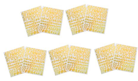 BELLIFFY 10 Blätter Alphanumerische Aufkleber Glitzeraufkleber dekorative Abziehbilder Buchstaben Aufkleber Scrapbook Stickers dekorative Aufkleber selber Machen Selbstklebende Aufkleber