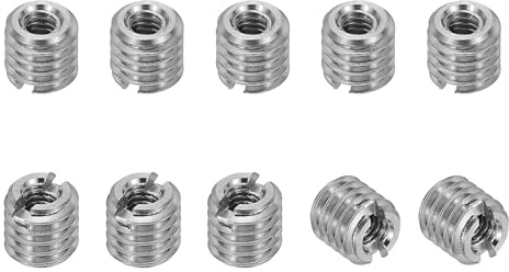 PATIKIL 10 Stück Gewindeeinsatz, M4 auf M2 x 4 mm Edelstahl Reduziermutter Gewindehülse, Schlitzen gewindeadapter m4 m2 Gewindeeinsätze hülse reduziermutter, gewinde reparatur