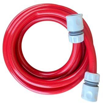 Portable Hot Water Hose for Caravans, Mobile Homes, 1/2 Standard Flexible Non Taint hosepipe with 2 x Universal Hose Connectors (15m)