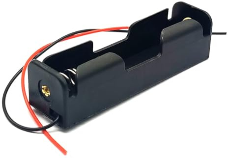 TECHZOCO Portapilas 18650, Soporte de Batería 18650, Caja para Pila 18650, Incluye Cable de 200mm, Voltaje Total: 3.7V (3.7V por Pila), Longitud 7.5 cm, Apto para 1 Pila MR18650