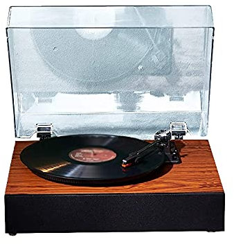 CAFIEDR Phonographe Portable Classique Gramophone Tourne-Disque Vinyle Phonographe Ancien Phonographe Simple Haut-Parleur intégré Gramophone Vintage Chaque Famille