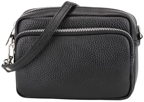 SH Leder Echtleder Umhängetasche Clutch kleine Tasche Abendtasche Alltagstasche mit Verstellbar Schultergurt 18x13cm Pia G394