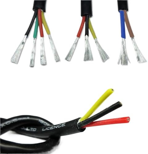 ﻿ 5/10/20m 0.5 0.75mm2 Super Soft Silicone Sheathed Cable 2/3/4 Core Insulated Soft Tinned Copper Power Wire(2 Core 0.75mm2 5m)