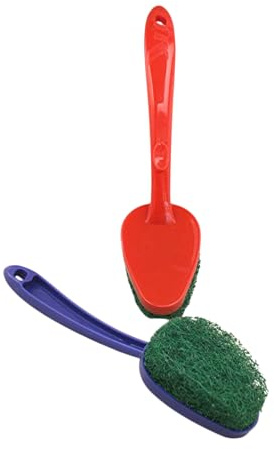 2-Pack Scouring Pad with Handle – Non-Scratch Scrubber for Kitchen, Bathroom, Tile, Cookware & Household Cleaning