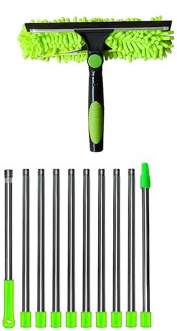 dijiusidy Kit de Varilla telescópica para Limpieza de Ventanas de 5 m, Incluye paño de Microfibra, ABS, Equipo de Limpieza de Ventanas de Largo Alcance, A
