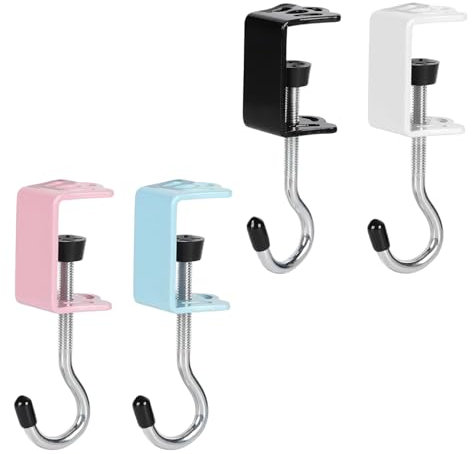 Uhngw Schreibtischtaschenhaken, kein Stanzen, 4 x kein Stanzen, abnehmbarer multifunktionaler Halter, platzsparend, für Schultasche, Mantel, Spind, Arbeitsplatz, Spieleinrichtung, Eingangsbereich