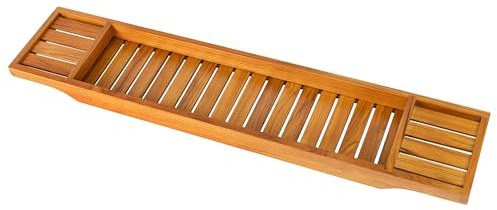 VaeFae Teak Bath Tray, Wooden Bath Caddy for Bathtub, Wooden Bath Trays for Across The Bath