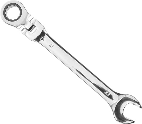 DECOMELODY Labor-Saving Rapid Wrench Flexible Swivel Head Ratchet Wrench Steel Open End Ratchet Spanner for Repairing Tasks