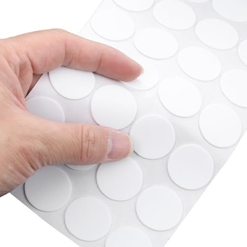 200 Pcs Mini Foam Felt Pads, Round Self Adhesive Foam Pad Thin Felt Pads 0.98 Inches Self Stick Pad for Cabinet Furniture Desks Doors Floor Drawers White
