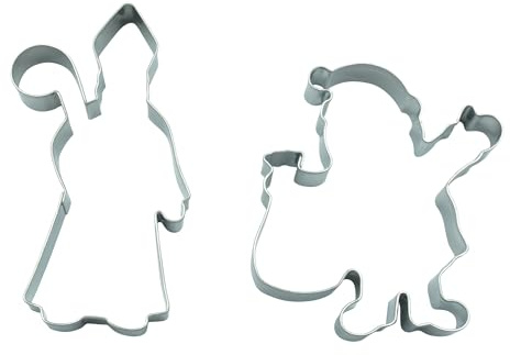 BekkiB - 2er-Set Ausstecher St. Martin & Weihnachtsmann - Edelstahl Plätzchenformen - Keksausstecher zum Backen, Basteln & Dekorieren - 998969