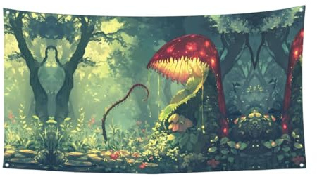 Die geheimnisvolle Venusfliegenfalle wartet Ereignis Kulisse Banner Party Dekoration perfekt für Partys und Feiern 180 x 90 cm