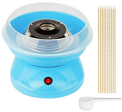 Zuckerwattemaschine für Zuhause mit Zuckerwatte-Stäbchen und Mess-Löffel, Zuckerwatte Zucker Set für Zuhause Kindergeburtstag Party, Zuckerwattenmaschine Kunststoff