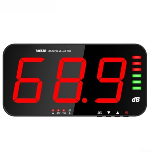 Digitales Schallpegelmessgerät, 30 ~ 130 dB Geräuschmessung, Dezibel-Messgerät, 13 Zoll (33 cm), HD-Breitbildanzeige, Wandmontage, Datenprotokollierungsfunktion und Rauschüberwachung