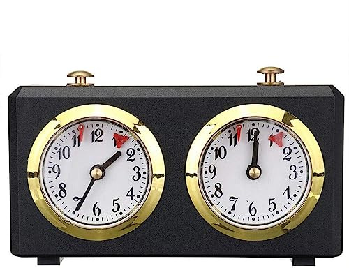 Orologio da scacchi meccanico con timer per il conto alla rovescia/alla rovescia, timer da gioco portatile vintage per giochi di scacchi e da tavolo