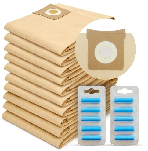 Reliapart Titan Compatible Vacuum Dust Bags (10 Pack + 10 Fresheners) for Titan 16L 20L 30L 40L Wet Dry Vacuum Cleaners TTB774VAC TTB775VAC TTB776VAC TTB777VAC With Rubberised Seal