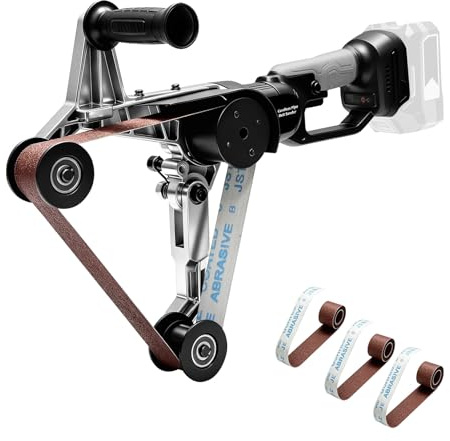 Levigatrice a Nastro per Tubi Compatibile con Makita 18V, Smerigliatrice con Nastro Abrasivo da 760 mm per Levigatura, Lucidatura e Satinatura, con Grane 80/100/120 (Senza Batteria e Caricatore)