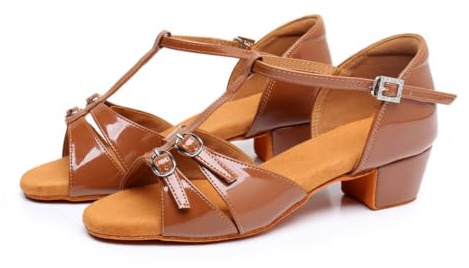 Hixingo Chaussures de Danse Latine Femme Talon 3 cm, Bout Ouver Chaussures de Danse de Salon Latine Heels Femme Pieds Larges Grand Confort pour Salsa, Jazz, Standard