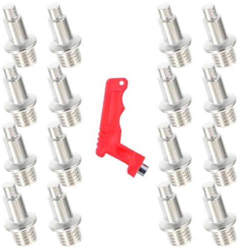 HEMOTON Set de 32 Clavos para Zapatillas de Atletismo de Acero, con Extractor, para Sprint 100-400 Metros y Salto en Pista plástica, Resistentes y Ligeros