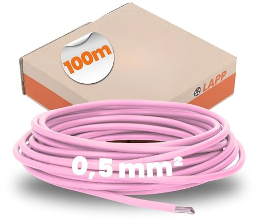 Lapp 100m H05V-K 0,5 mm² Rosa - Aderleitung Flexibel & Einzelader Litze | PVC Verdrahtungsleitung für Schaltschränke und Leuchten, Kupferlitze Klasse 5, Schaltlitze für die Geräteelektronik