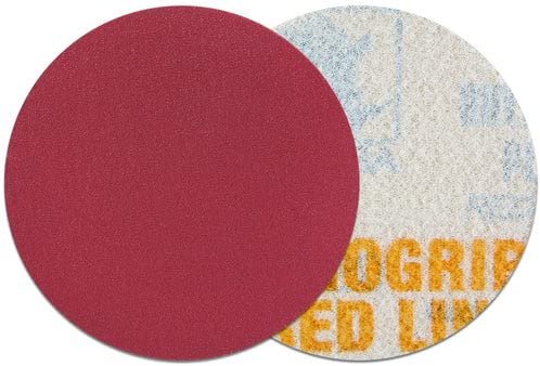 INDASA Rhynogrip Red Line Disques abrasifs D75 – Disques abrasifs Excenter 75 mm – Disque Velcro – Papier abrasif Professionnel – Grain 40