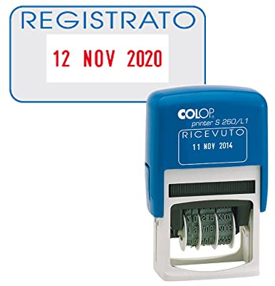 COLOP timbro datario + registrato s260 / l3 autoinc. colop blister