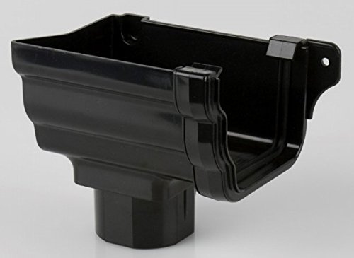 Brett Martin BR856LB 106mm Prostyle (Ogee) Gutter Left Hand Stopend Outlet Black. Will NOT FIT Marley Classic