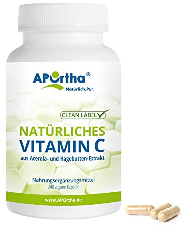APOrtha Vitamin C aus natürlichen Quellen - 240 Kapseln