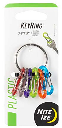 NITE Ize Schluesselring mit Karabiner NI-KRG2-11-R3 S-Biner Rot, Schwarz, Lila, Gruen, Orange, Blau, Nicht zutreffend, Gemischt