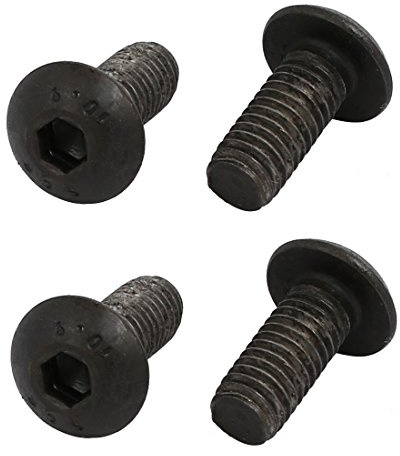 sourcing map 4 Stück Halbrundkopfschrauben M5x12mm Innensechskant Linksgewinde Schraubenbolzen 10.9 Grad Schwarz
