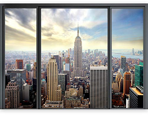 murando - Fototapete Vlies Poster Fensterblick, 210x150 cm, Schlafzimmer | Full HD Druck, 3D-Effekt, lichtbeständige Farben, ideal fürs Wohn- oder Schlafzimmer, schnelle Montage, lichtbeständig, edel