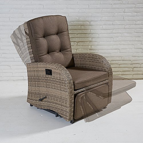 La Casa di Caesar VIP Gartensessel Natur Geflecht Turin Gartenmöbel Rattansessel Living Sessel