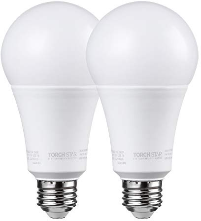TORCHSTAR Dimmable A21 LED Light Bulbs, CRI 80, Super Bright LED Light Bulb 150W Equivalent, 22W, UL Listed, 25,000hrs, E26 Standard Base, No Flicker, 2550lm, 5000K Daylight, Pack of 2
