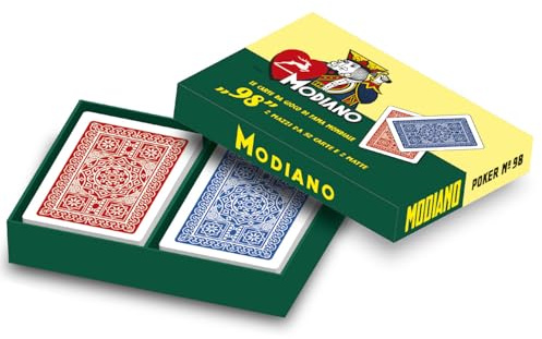 Modiano Ramino 98 Box – Carte da Ramino e Poker in cartoncino duplex 350 g/mq – Ideali per Canasta Burraco Scala 40 Macchiavelli – 100% Made in Italy
