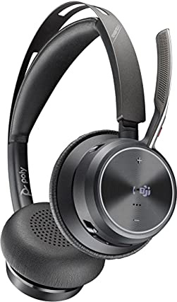 Poly - Voyager Focus 2 Office USB-A (Plantronics) - Bluetooth Dual-Ear (Stereo) Headset with Boom Mic - USB-A PC/Mac/Desk Phone Compatible - Active Noise Canceling - Works with Teams (Certified)