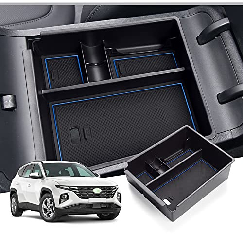 GAFAT Hyunda-i Tucson NX4 2021-2023 2024 (Cambio Automatico) Scatola Portaoggetti, Tucson 2023 2022 Organizer per Braccioli, Vassoio Portaoggetti (Blu)
