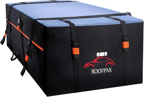 RoofPax 0,7 m³. Sac de Transport pour Toit Extra étanche, Double Fermeture éclair résistante aux intempéries, Tapis intégré, 10 Sangles d’arrimage Robustes pour Voitures avec ou sans Barres ou Rails