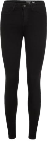 NOISY MAY Damen Skinny Fit Jeans High Waist Denim Stretch Hose Black Tapered Pants NMCALLIE