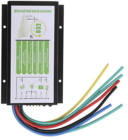 Viento y Solar Controlador Híbrido, Generador de Carga Híbrido Eólico Solar Controlador Solar, Regulador de Generador de Carga Híbrido de Energía de 500/1000W, para Turbinas Eólicas y Paneles Solares