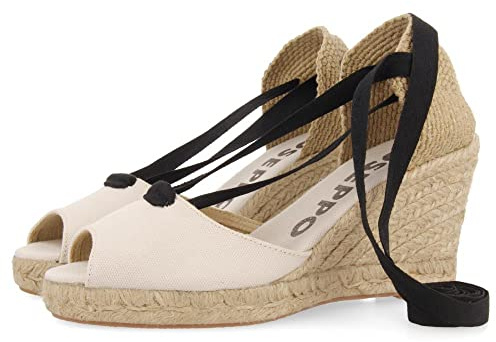 GIOSEPPO Sandalias Tipo Espadrille Beige con cuña de Yute para Mujer buriti
