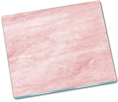 Decormat Schneidebretter Schutzbrett Küche 60x52 cm Herdabdeckplatte Gehärtetes Glas Spritzschutz - Rosa Marmor