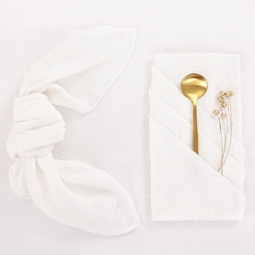 YEAG Gaze-Servietten, Seihtuch, Falten, Servietten, weiche Baumwolle, Tischservietten, dekorativ für Weihnachten, Hochzeit, Party, 4 Stück