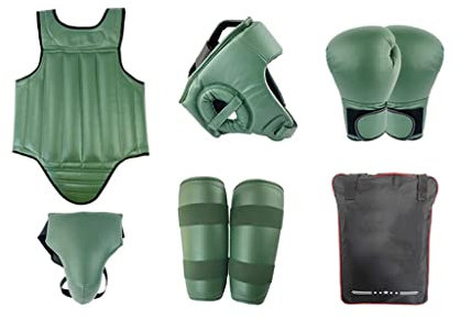 Kopf, KöRper Und Fuß Schutz GeräT Set Kampfkunst Protektor Ausrüstung, Sparring Gear Set,Sanda Kickboxing Kit 6pcs Gear Set,Für Männer Und Frauen